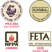 Certificates: EBETAM(PR-C-564 22/10/2007), ANSUL, NFPA(2408885), FETA(3228 24/06/1999)